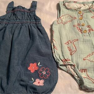 Cat and Jack Baby Girl 2 piece Romper Bundle size 6-9 months